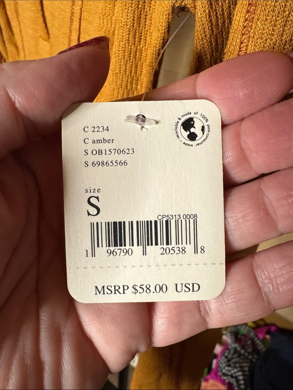 NWT Free People Intimately FP Sloane Thermal Snap Henley Bodysuit Amber Sz Small